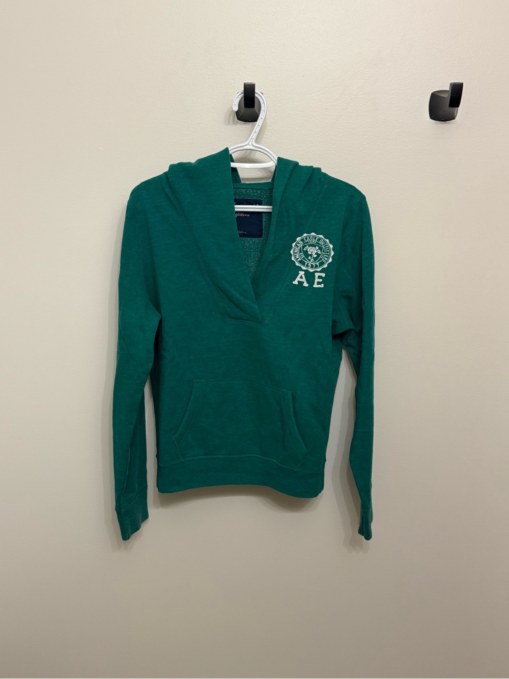 American Eagle Outfitters Green Hooded Pullover Sweater Vintage